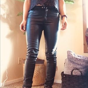 Faux leather pants